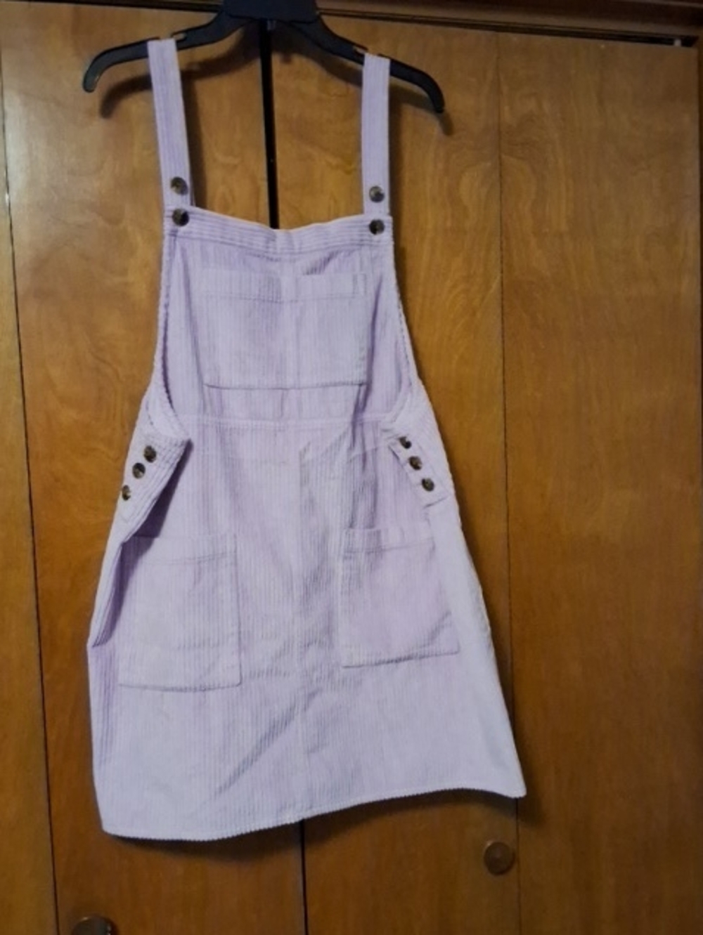 wild fable Lavender Corduroy Pinafore Dress with Button Details